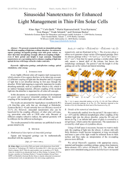 Sinusoidal Nanotextures for Enhanced Light