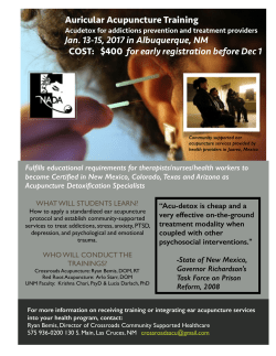 Auricular Acupuncture Training Jan. 13