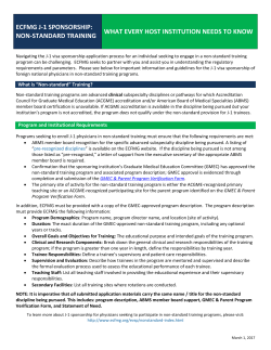 ecfmg j-1 sponsorship: non-standard training what every host