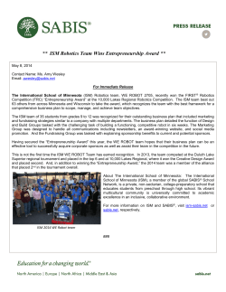 ISM Robotics Team Wins Entrepreneurship Award