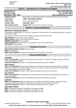 COMP3910, COMP3915 - Material Data Safety Sheet 2011