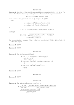 Section 5.1 Exercise 4. Let &beta;(u)=(f(u),g(u)) be an embedded