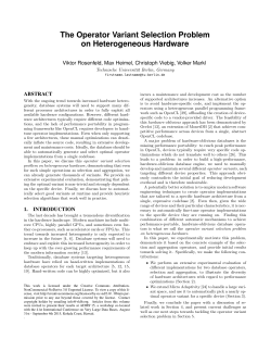 The Operator Variant Selection Problem on Heterogeneous Hardware