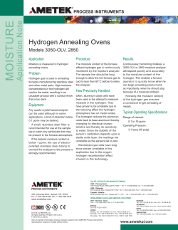 Hydrogen Annealing Ovens - AMETEK Process Instruments