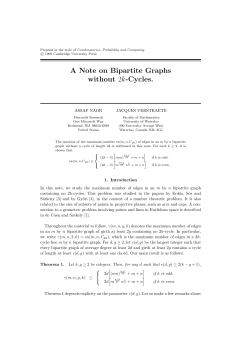 A Note on Bipartite Graphs without 2k-Cycles.