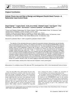 Cellular Phone Use and Risk of Benign and Malignant Parotid