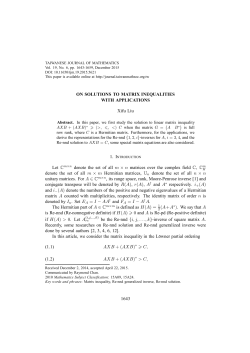 ON SOLUTIONS TO MATRIX INEQUALITIES WITH APPLICATIONS