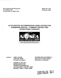 ACCELERATED DECOMPRESSION USING OXYGEN FOR