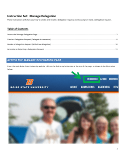 Instruction Set: Manage Delegation