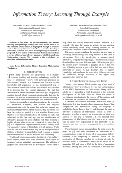 Information Theory: Learning Through Example
