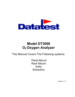Model DT3000 O2 Oxygen Analyzer