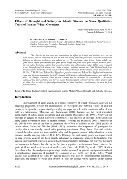 Effects of Drought and Salinity as Abiotic Stresses on Some