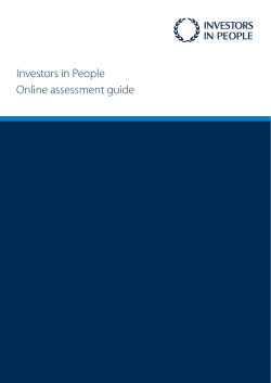 Investors in People Online assessment guide