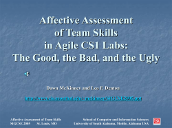 Affective Assessment of Team Skills SIGCSE 2005 St. Louis, MO