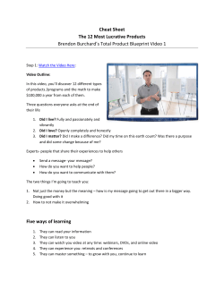 Cheat Sheet The 12 Most Lucrative Products