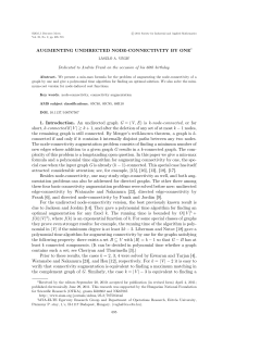 AUGMENTING UNDIRECTED NODE-CONNECTIVITY BY