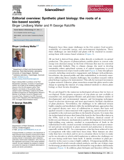 Editorial overview: Synthetic plant biology: the roots of a bio