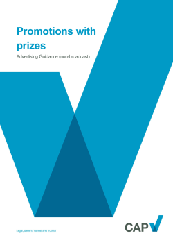 Guidance on the marketing of promotions with prizes