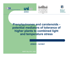 potential mediators of tolerance of higher plants to combined light