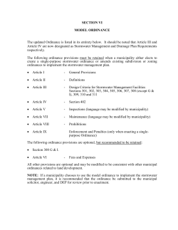 Section VII - Model Ordinance