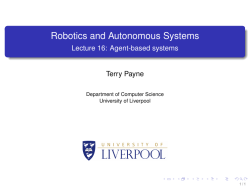 Robotics and Autonomous Systems - Lecture 16