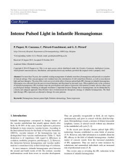 Intense Pulsed Light in Infantile Hemangiomas