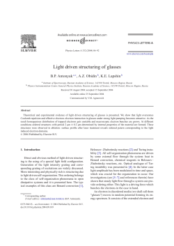 Light driven structuring of glasses