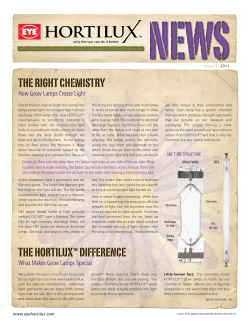 THE RIGHT CHEMISTRY THE HORTILUX&trade; DIffEREnCE