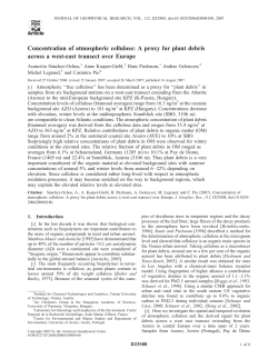 Concentration of atmospheric cellulose: A proxy for plant debris