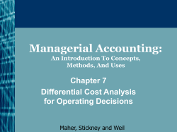 Managerial Accounting: An Introduction To Concepts