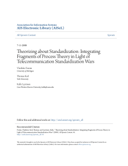 Theorizing about Standardization: Integrating Fragments of Process
