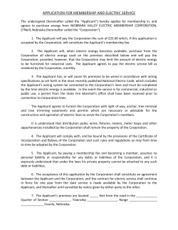 the application for membership