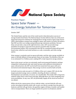 Space Solar Power &mdash; An Energy Solution for Tomorrow