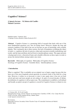 Cognitive? Science? - Springer
