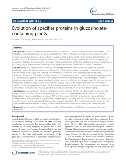Evolution of specifier proteins in glucosinolate