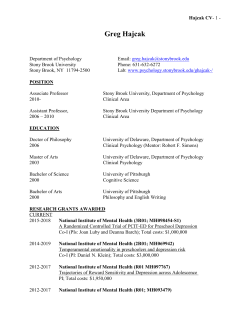 Curriculum Vitae - Department of Psychology