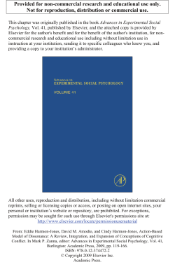 Action-Based Model of Dissonance - Social Emotive Neuroscience