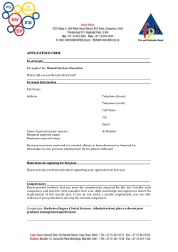 APPLICATION FORM Post