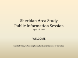 Sheridan Area Study Presentation
