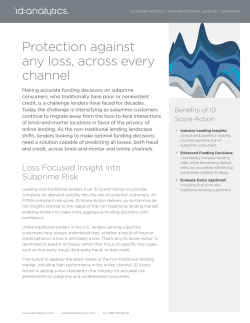 ID Score-Action for Non-Traditional Lending Overview