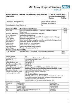 MONITORING OF OXYGEN SATURATION LEVELS IN THE