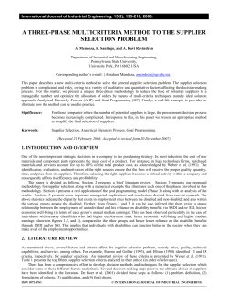 a three-phase multicriteria method to the supplier selection problem