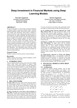 Deep Investment in Financial Markets using Deep Learning Models