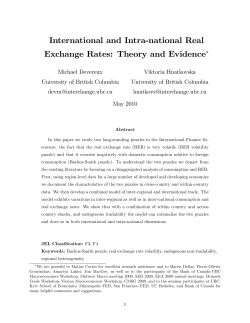 International and Intra national Real Exchange Rates: Theory and