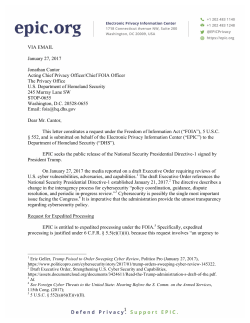 DHS FOIA Request re NSPD-1 - Electronic Privacy Information Center