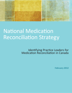 National Medication Reconciliation Strategy