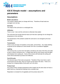 ICE-E Simple model &ndash; assumptions and parameters