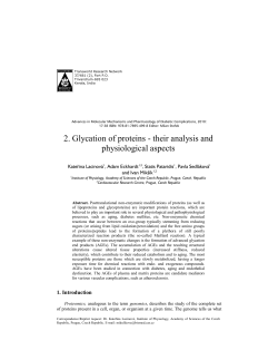 2. Glycation of proteins - their analysis and physiological aspects