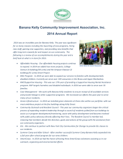 Annual Report 2014 - Banana Kelly Community Improvement