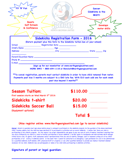 Season Tuition: $110.00 Sidekicks t